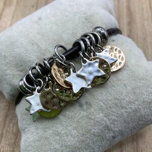 Demdaco Moon Star Charm "Giving Collection" Leather Cord Bracelet